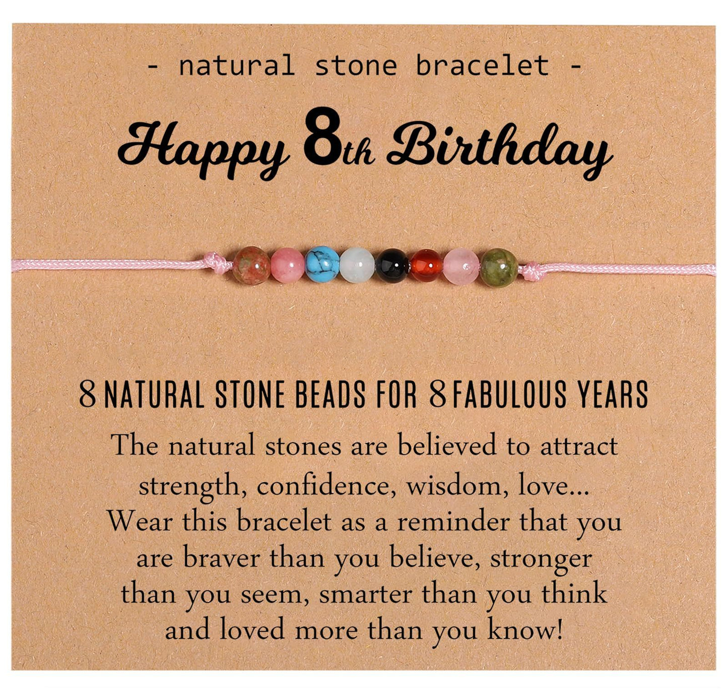 Simple Style Classic Circle Natural Stone Bracelets for Women - Candy Color Birthday Gift Bracelet