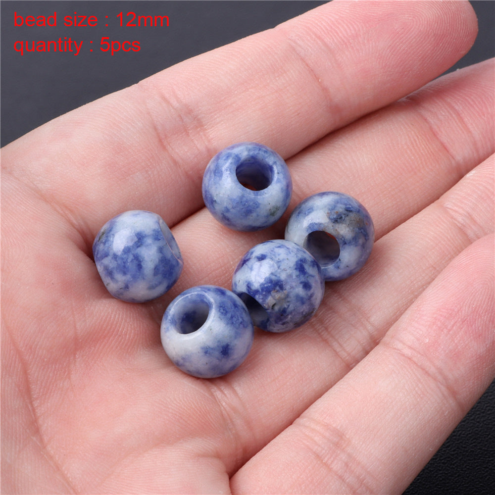 Natural Blue Dots Spacer and Abacus Beads for DIY Jewelry Making