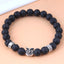 Geometric Alloy Owl Volcano Stone Bracelet