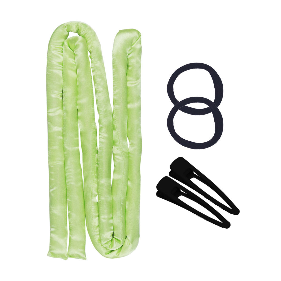 Simple Style Solid Color Cloth Set with Heatless Curling Rod and Sponge Hair Clip