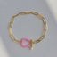 U Shape Colorful Copper Plated Chain Bracelet with Horseshoe Buckle, Women's Hip-Hop Style Jewelry