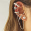 Creative Pearl Tassel Non-Pierced Ear Cuff Set - 8 Piece Vintage Style Ear Clips