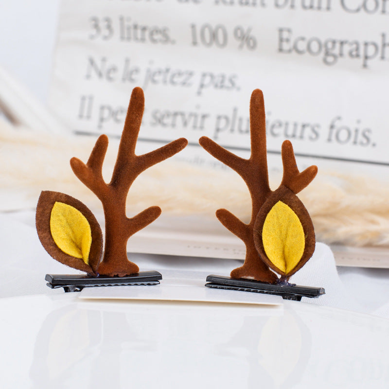 Cute Antlers Alloy Hair Clip and Headband for Christmas