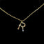 Simple Style 18k Gold Zircon Letter Pendant Necklace