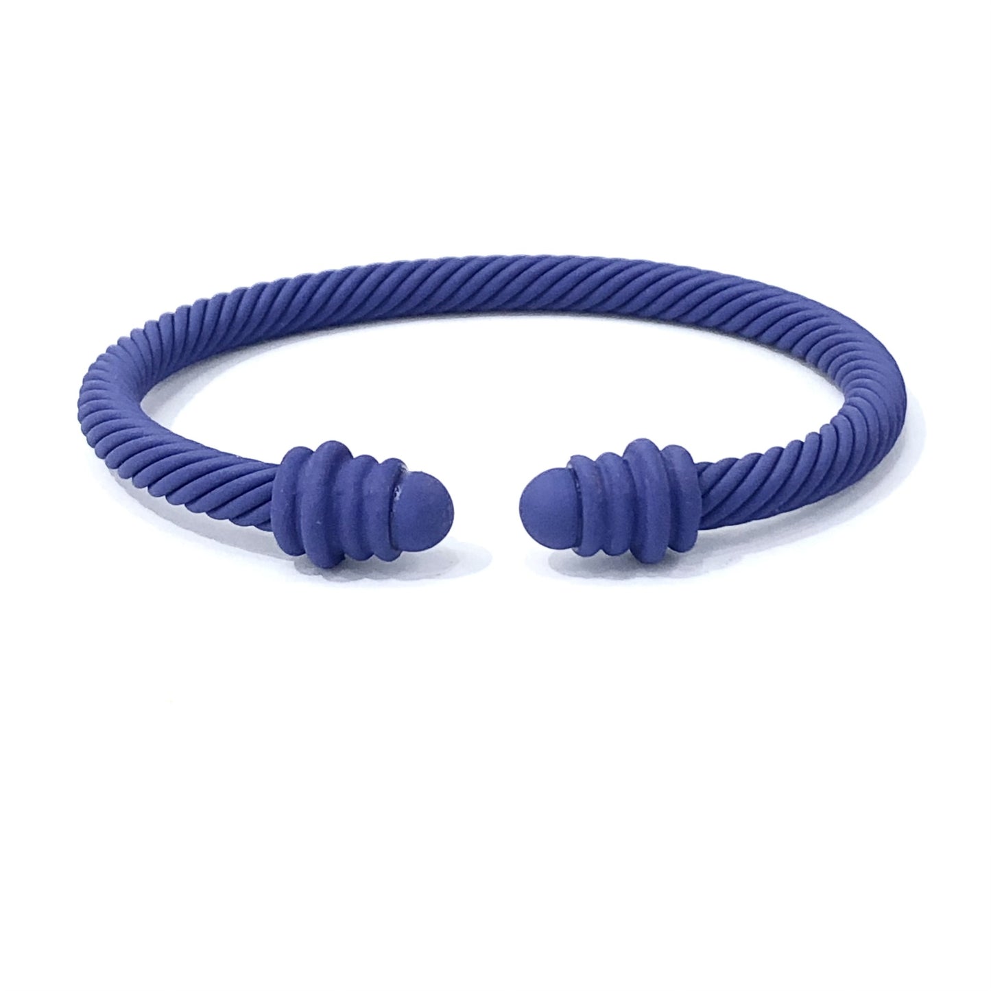 Simple Spiral Stripe Matte Color Open Cuff Bracelet for Women