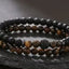 Copper Geometric Tiger Eye Bracelet with Zircon Bead Double Layer