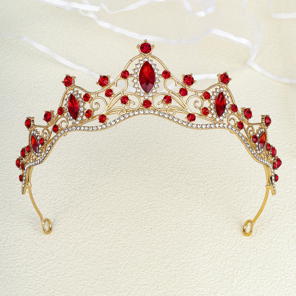 Women's Luxury Rhinestone Alloy Princess Crown Tiara for Bridal Wedding Accessories