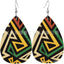 Bohemian African Style PU Leather & Acrylic Water Drop Earrings