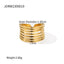 Minimalist 18K Gold Plated Stainless Steel Multi-Layer Textured Rings