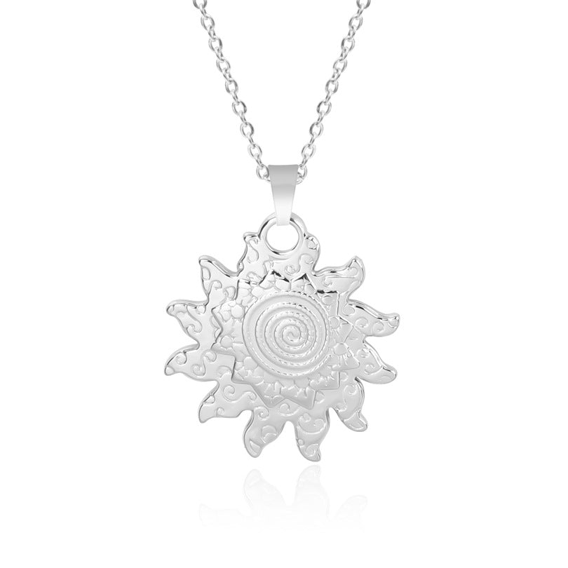 Wholesale 18K Gold Plated Sun Pendant Necklace Stainless Steel