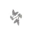 Full Diamond Four Butterfly Ring Light Luxury Index Finger Opening Ring