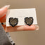 Sweet Heart Bow Knot Copper Inlay Rhinestone Pearl Earrings