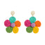 1 Pair Bohemian Flower Raffia Braid Drop Earrings