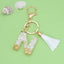 Fashion Letter Tassel Alloy Epoxy Crystal Keychain Pendant