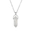 Ethnic Geometric Stainless Steel Natural Stone Crystal Pendant Necklace