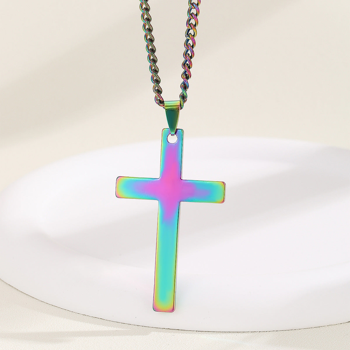 Fashion Cross Stainless Steel Men's Pendant Necklace