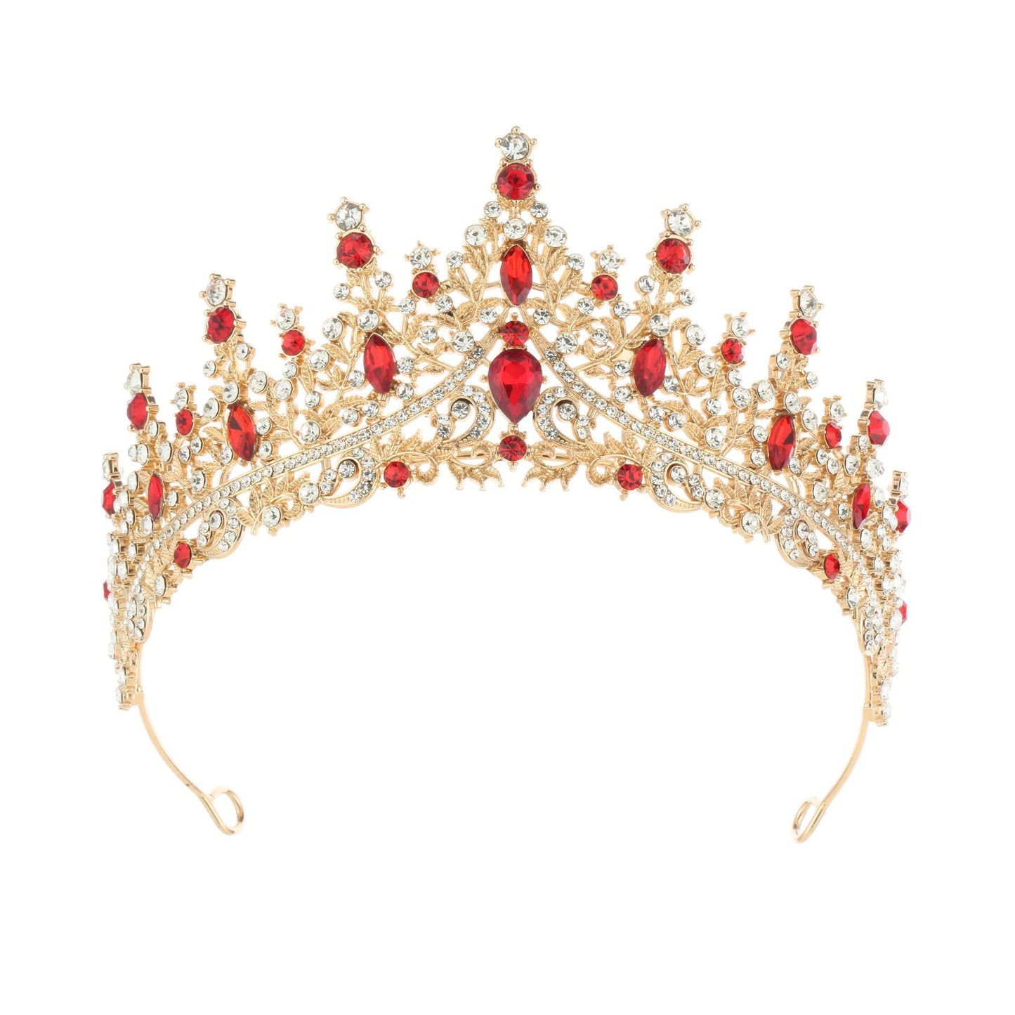 Simple Alloy Zircon Inlay Crown Tiara Headband Bridal Hair Accessories