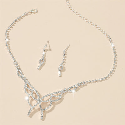 Elegant Crystal Rhinestone Necklace and Earring Set