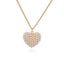 Copper 18K Gold Plated Heart and Star Pendant Necklace with Artificial Pearls