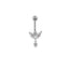 Simple Geometric Rhinestone Navel Ring - White Gold & Gold Plated