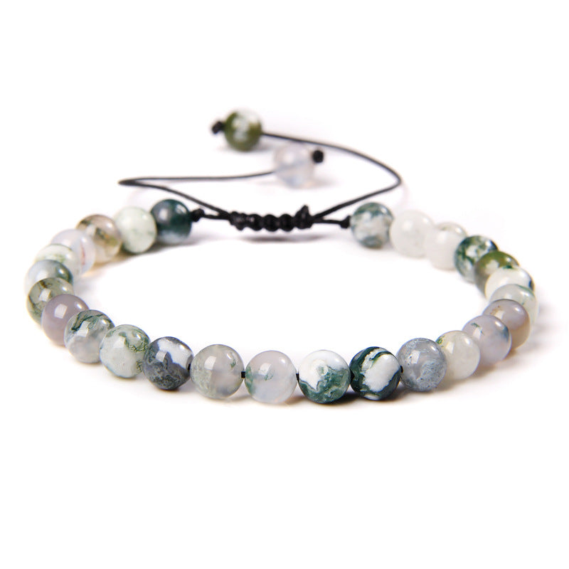 Ethnic Natural Stone Agate Beaded Adjustable Yoga Bracelet