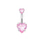 1 Piece 1 Set Belly Rings Simple Style Heart Shape 316 Stainless Steel  Inlay Zircon