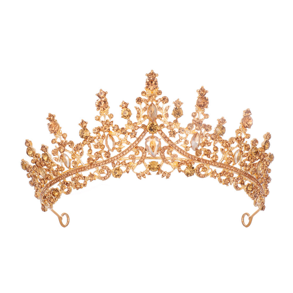 Women's Elegant Rhinestone Alloy Crown Bridal Headgear for Weddings and Parties