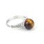 Retro Geometric Agate Crystal Beaded Ring