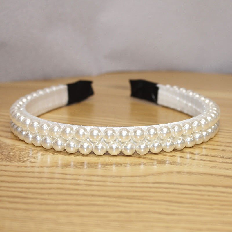 Bridal Pearl Hair Band - Korean Style Elegant Headband and Hairpin Set