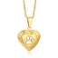 Stainless Steel Heart Locket Pendant Necklace with Paw Print Design