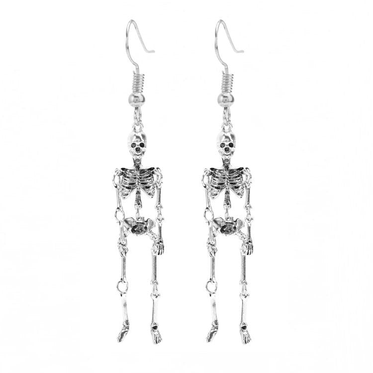 1 Pair Vintage Skull Geometric Alloy Earrings for Halloween