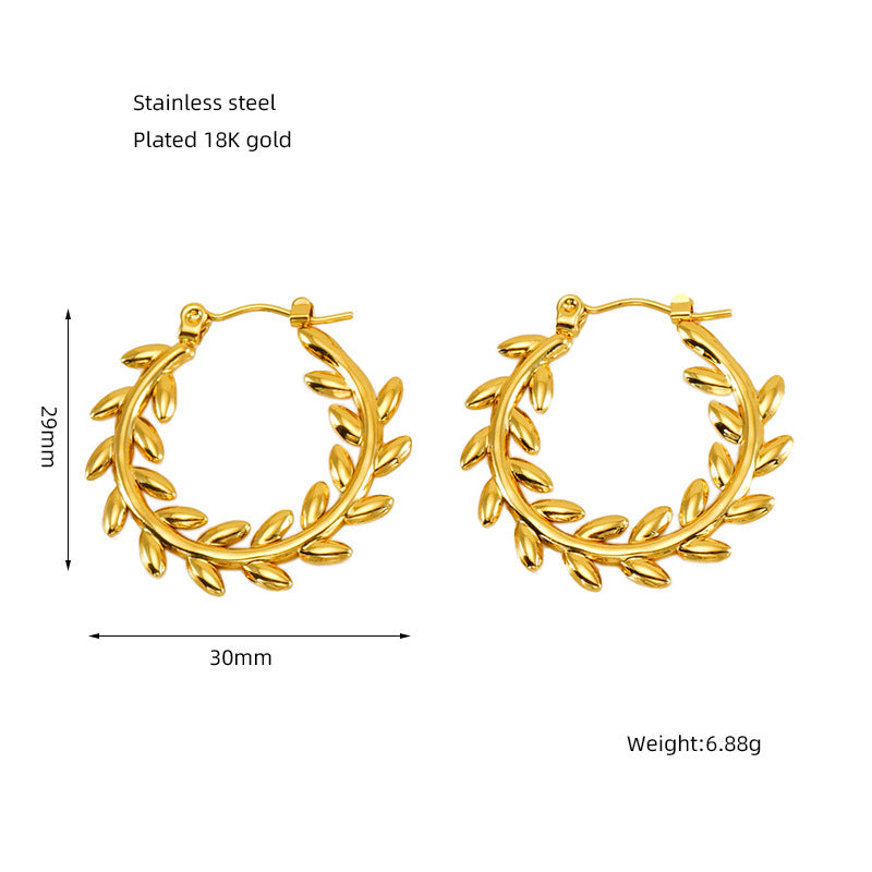 Elegant Gold Plated Stainless Steel Vintage Design Earrings for Women