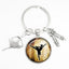 Artistic Ballet Dancer Round Alloy Metal Keychain Pendant