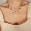 Elegant French Style Heart Shape Freshwater Pearl 18K Gold Plated Pendant Necklace with Zircon Inlay