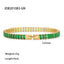 18k Gold Plated Geometric Stainless Steel Bracelet with Colorful Zircon Inlay