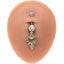 Elegant Heart Floral Zircon Belly Button Ring with Rhinestones and Gold Plating