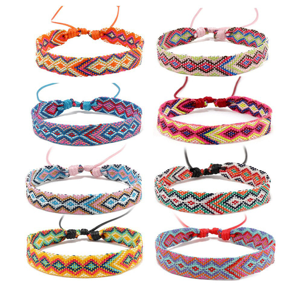 Retro Bohemian Rhombus Nylon Friendship Bracelet