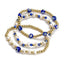 Evil Eye Copper Plated Bracelet Set with Blue Bead Charms