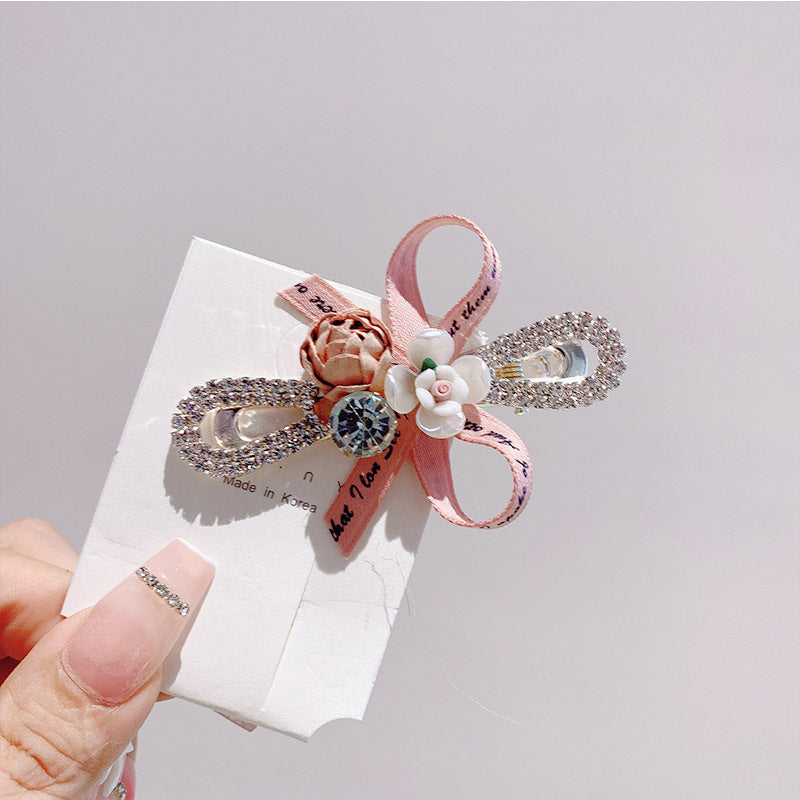 Sweet Strawberry Rhinestone Hair Clip and Rose Flower Hair Accessory