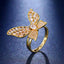 Elegant S925 Sterling Silver Hollow Butterfly Adjustable Open Ring for Women