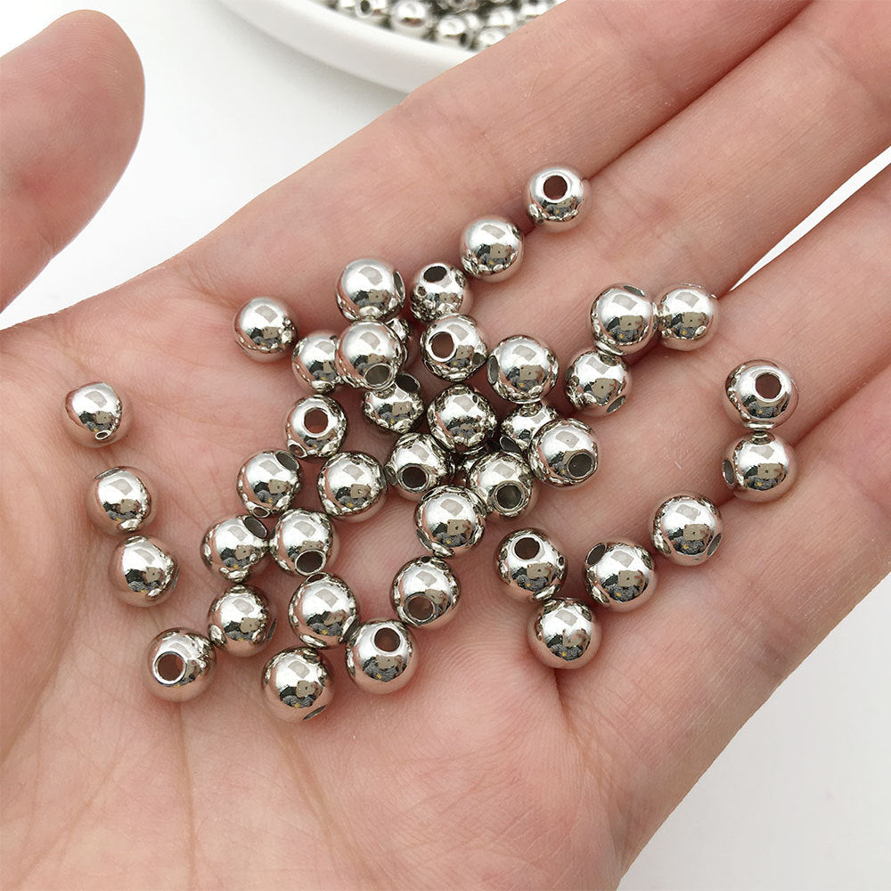 2000 PCs DIY Jewelry Accessories Round Perforated CCB Spacer Beads for Bracelet Making