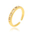 18K Gold Plated Geometric Pearl Zircon Open Ring