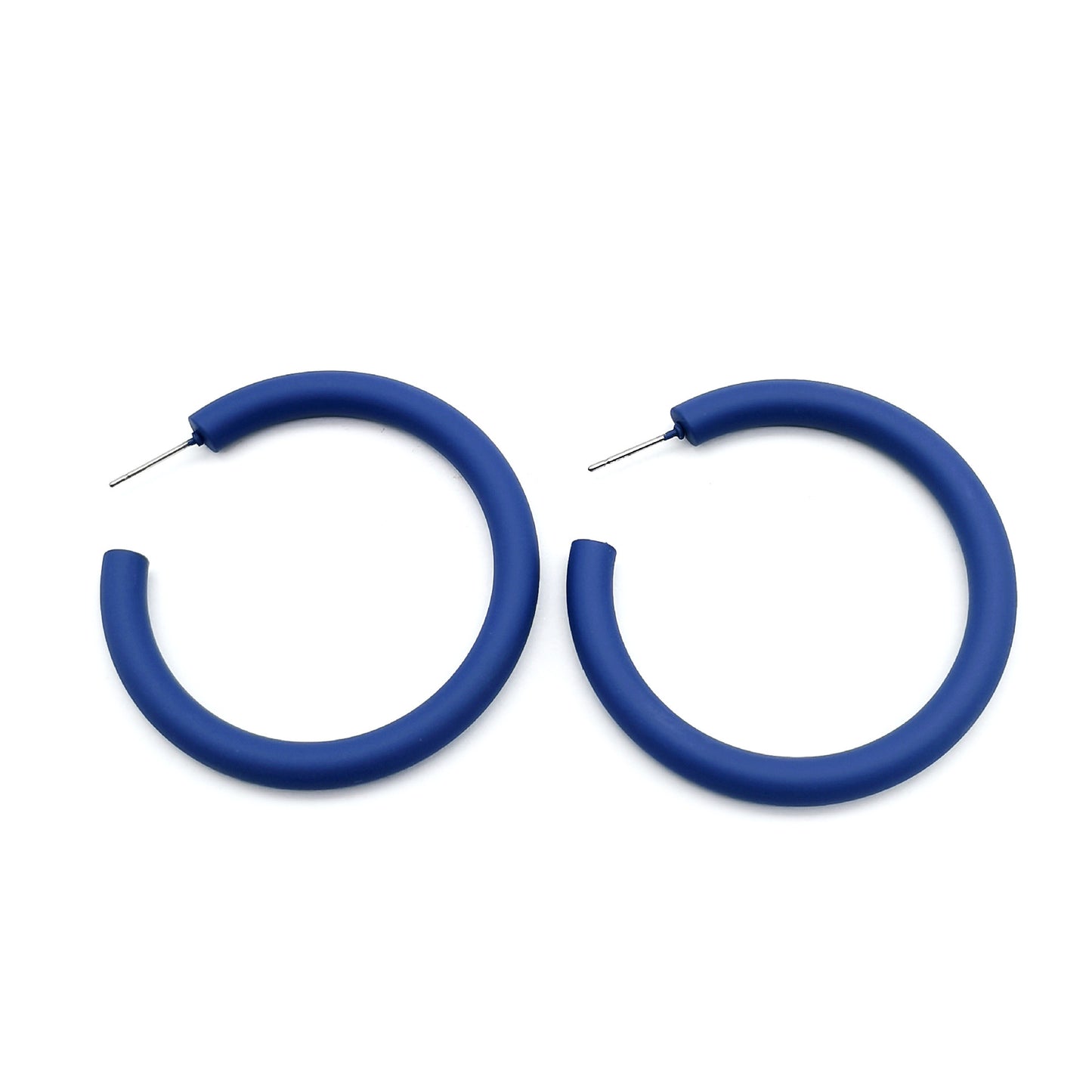 Klein Blue C Shape Alloy Stud Earrings - Niche Simple Design Korean Style for Women