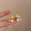 Sweet Floral Alloy Enamel Cat Eye Drop Earrings for Women