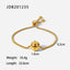 Geometric Stainless Steel Box Chain Bracelet with 18k Gold Plated Round Pendant