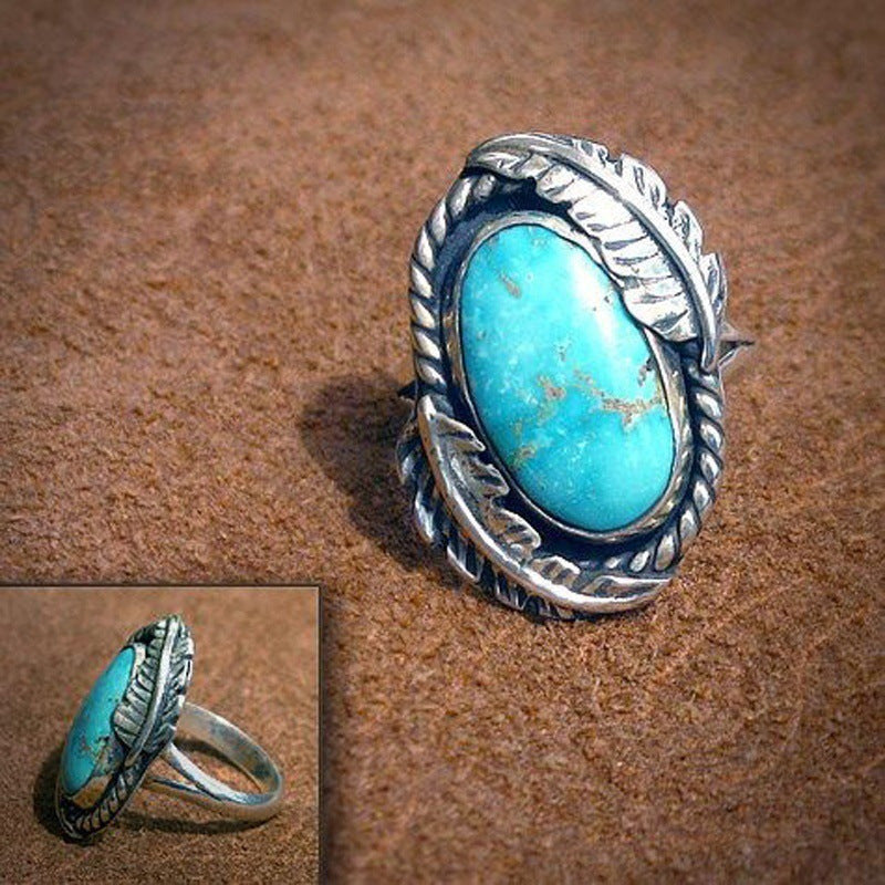 Irregular Turquoise Alloy Vintage Boho Ring