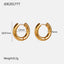 Simple 18K Gold Titanium Steel Geometric Hoop Earrings for Women