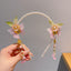 Women's Classic Butterfly Pearl Beaded Hairband with Tassel and Streamer