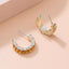 Geometric Alloy Rhinestone Crystal Gem Women's Stud Earrings