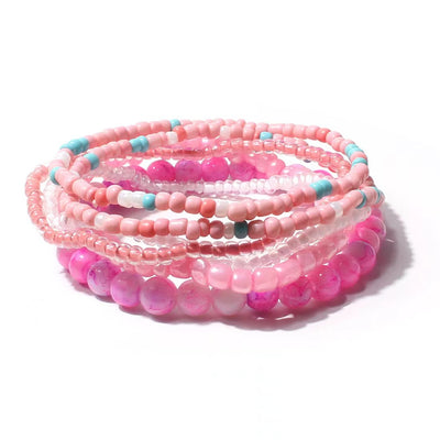 Bohemian Multi-layer Crystal Glass Beaded Bracelet for Women